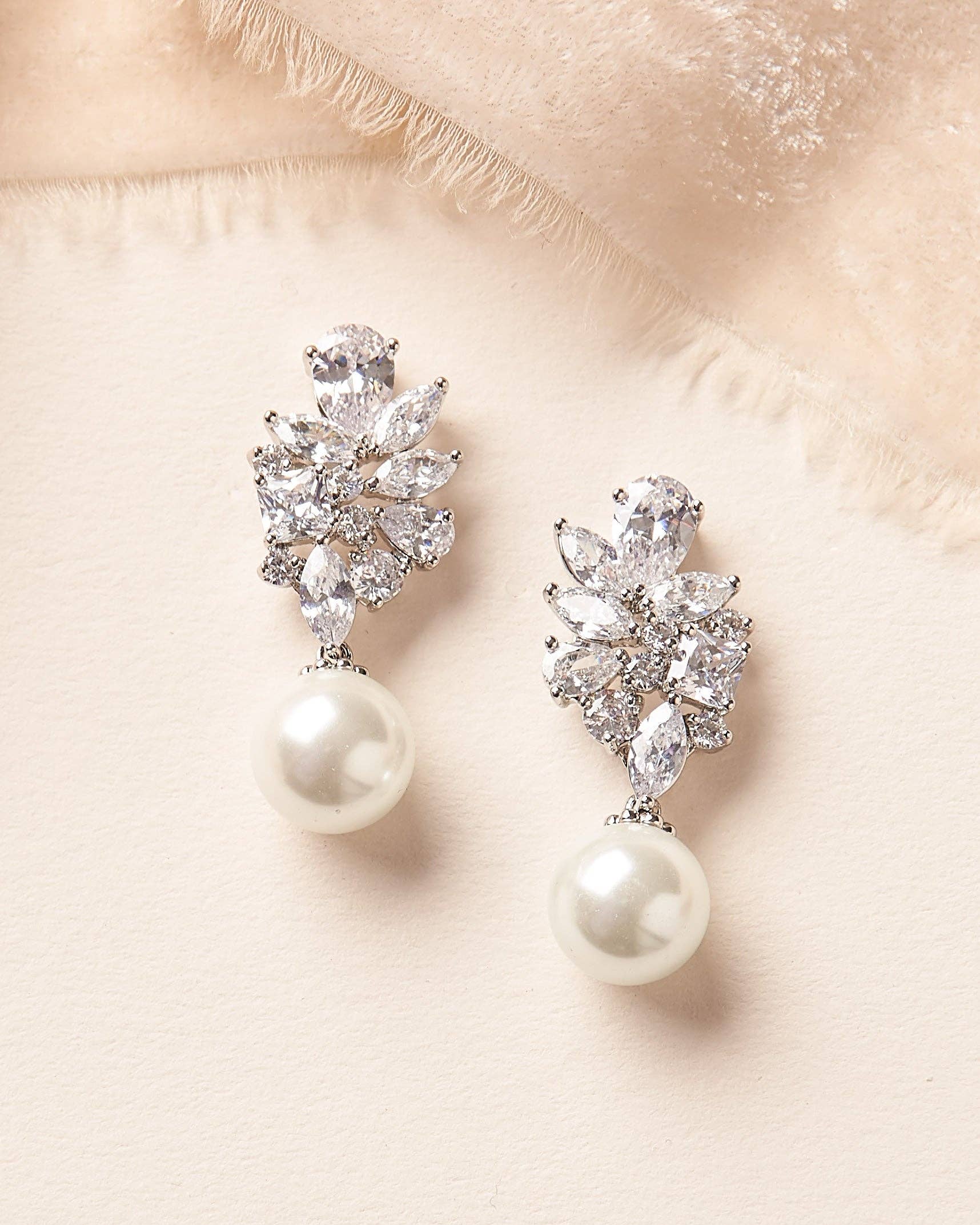 Dareth Colburn Designs – wholesale Dangle earrings – Serenity Pearl & CZ Earrings5