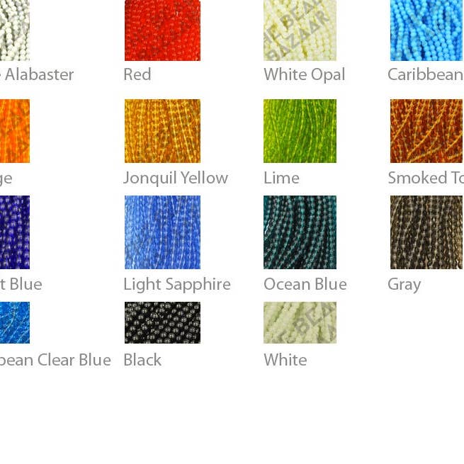 The Bead Bazaar - Wholesale Beads - Wholesale Crystal Beads, 8mm Crystal Beads, White Crystal Beads, Red Crystal Beads, Yellow Crystal Beads, Black Round Beads, Crystal White Beads1