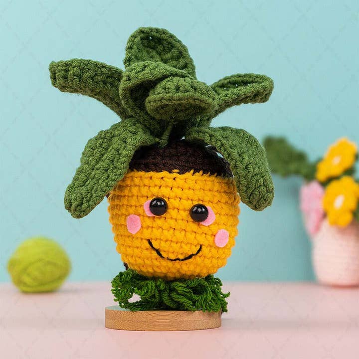 TOMOPOD LLC - Wholesale Car Decorative Charm - Women's - Cute Crochet Pineapple Car Mirror Hanging, Fruit Car Charm
