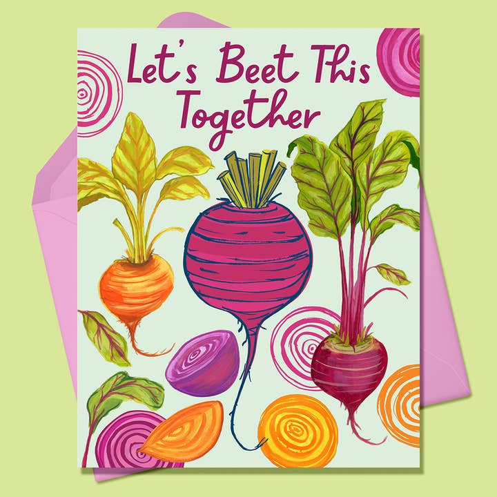 Beet This Together A2 Greeting Card for wholesale by Keller Design Co.