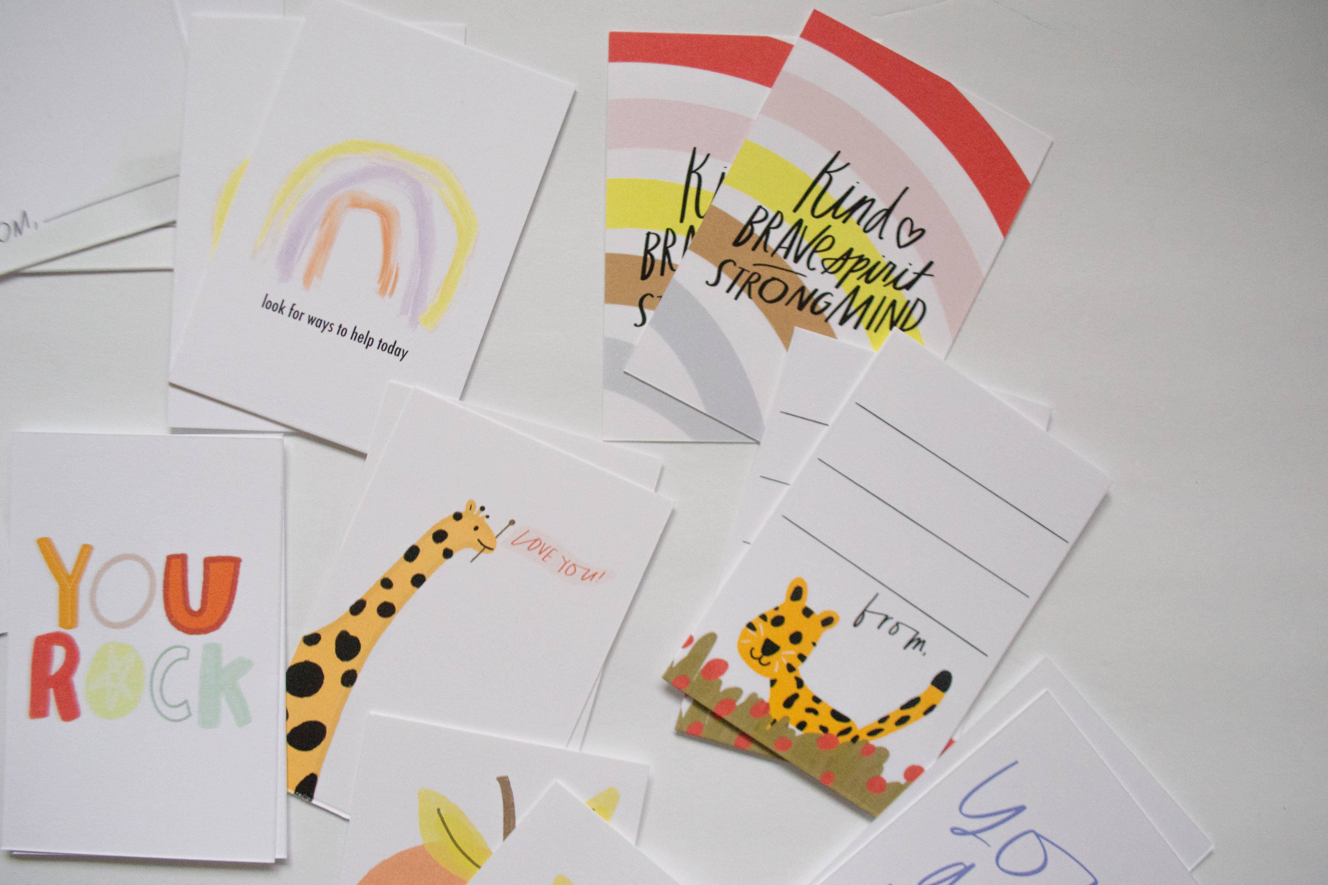 give with joy - Wholesale Stationery/Notecard Set - Lunch Notes to Encourage Kids, 28 Cards for Lunches2