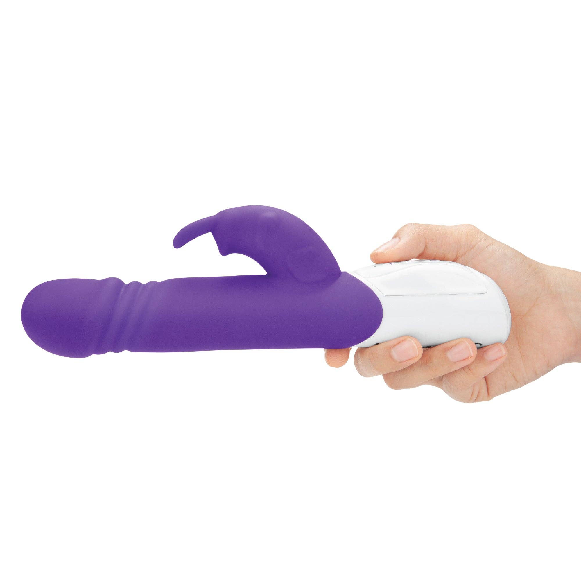 Lux Fetish Store - Wholesale Sex Toy - Rechargeable Thrusting Rabbit Vibrator - Purple7