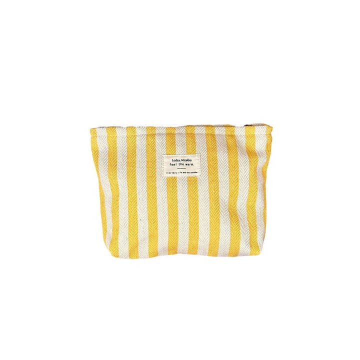 Dipped Shop - Wholesale Makeup/Cosmetic Bag - Striped Color Block Simple Make Up Bag DP25A565