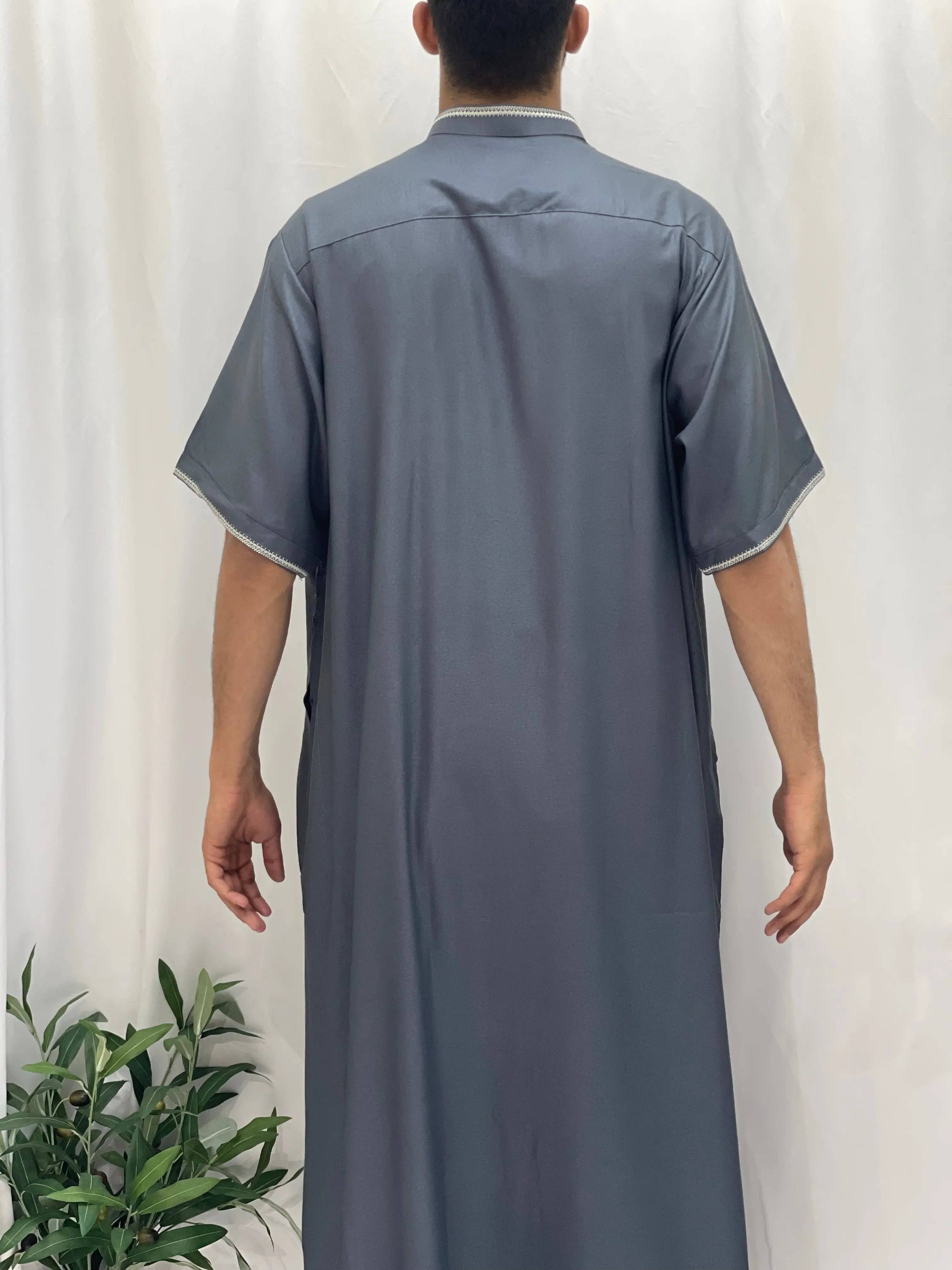 Palestinian Elegance - Wholesale  - Timeless Elegance: Men's Durable Kaftan Thobe with Gold Details26
