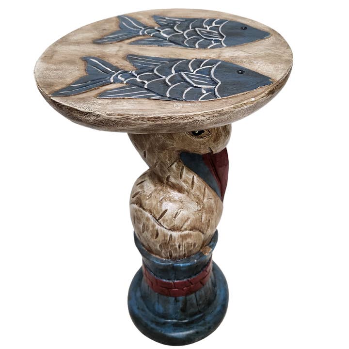 White Elephant - Wholesale Decorative Tabletop Object - Pelican Table Wood Hand Carved
