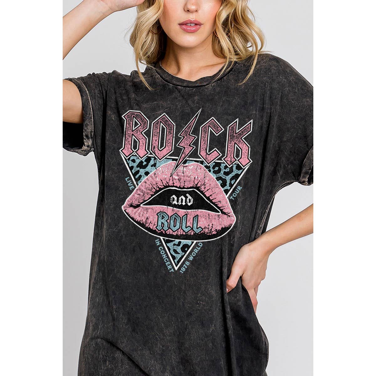 HRTandLUV - Vente Robe – femme - ROBE GRAPHIQUE MINÉRALE À LÈVRES ROCK N ROLL 1