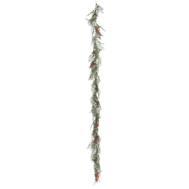 Guirlande verte artificielle Vickerman de 6 pieds en forme de baies et de feuilles du Brésil. pour la vente par Vickerman