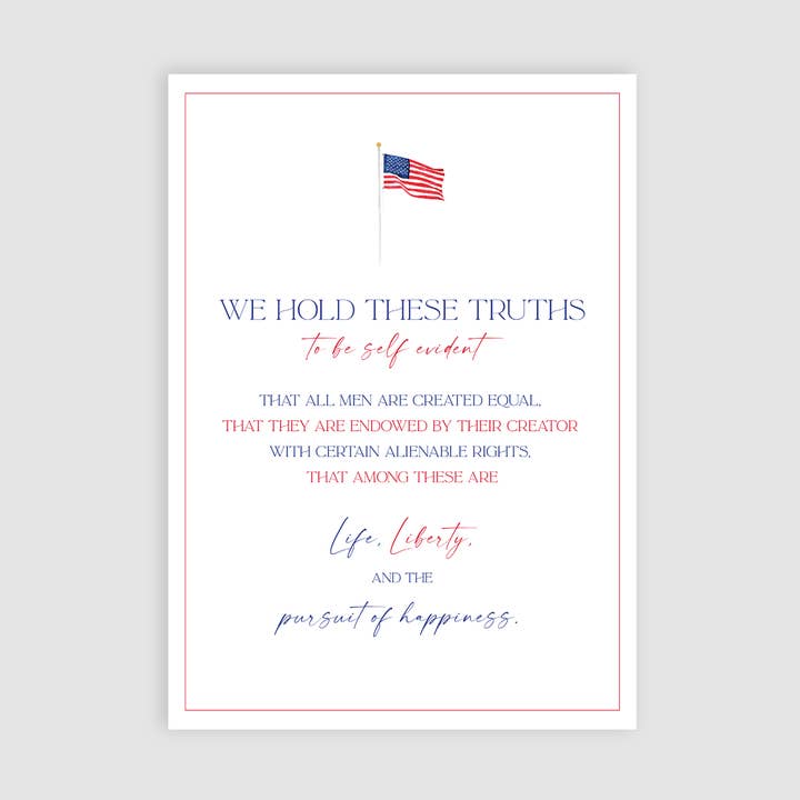Declaration of Independence Print (5x7") for wholesale by Kaitlyn Ashlee Art & Design