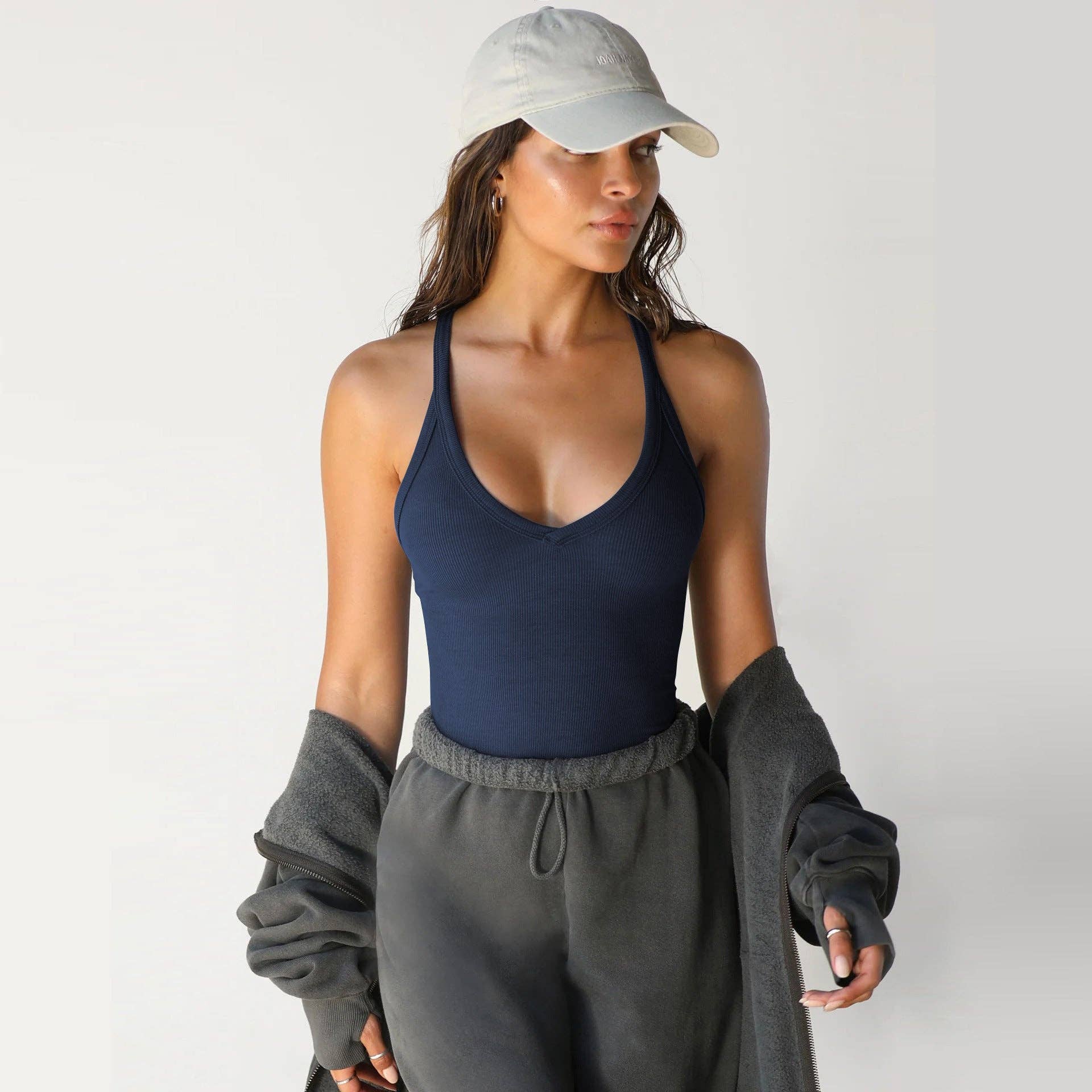 Dipped Shop - Wholesale Knit Top - Women's - Sexy Slim Knitted V-Neck Spaghetti Top DP25B46115