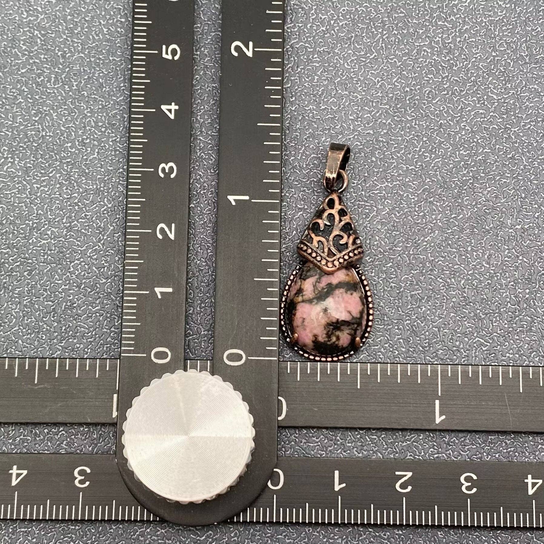 Mio Queena - Wholesale Individual Charm/Pendant - Drop-shaped Natural Stone Bronze Charms (Single Pendant) -CS30