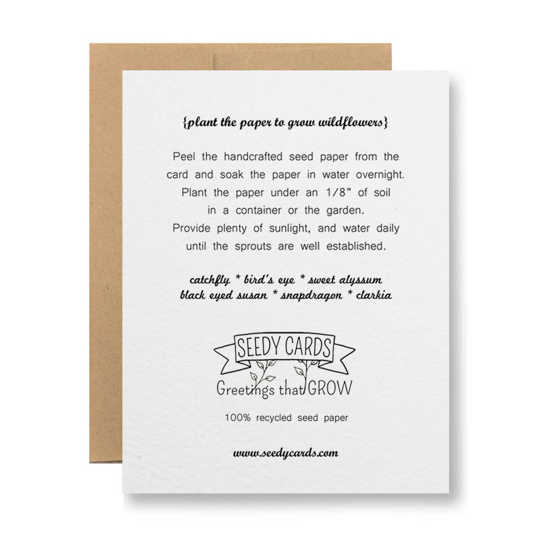 Seedy Cards - Vente Carte de vœux classique - Carte de vœux en papier ensemencé - {bordure de fleurs sauvages}1