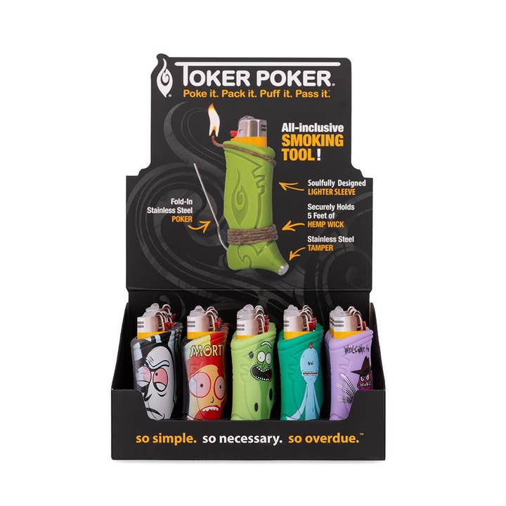 Cannatron - Wholesale Humidor/Cigar Accessory - Rick and Morty Toker Poker Lighters - 25ct