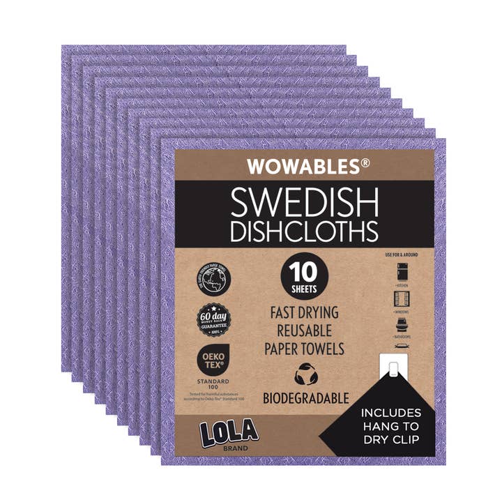 Swedish Biodegradable Reusable Dishcloths 10 Pk for wholesale by LOLA