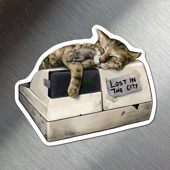 Aimant Bodega pour chats et rats | Lost in the City pour la vente par Santi of all Trades