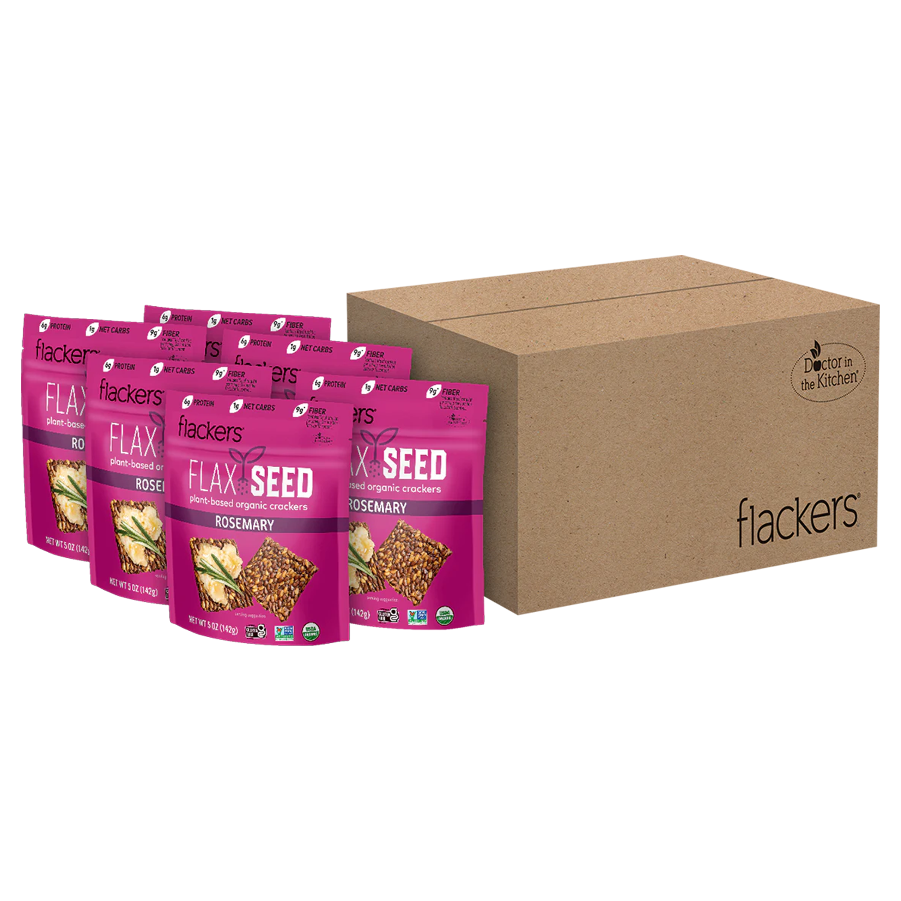 Dr. In The Kitchen, LLC - Wholesale Crackers - Flackers Organic Flax Seed Crackers, Rosemary1