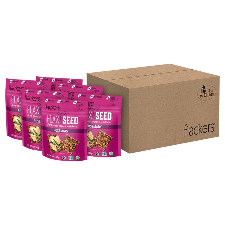Dr. In The Kitchen, LLC - Wholesale Crackers - Flackers Organic Flax Seed Crackers, Rosemary1