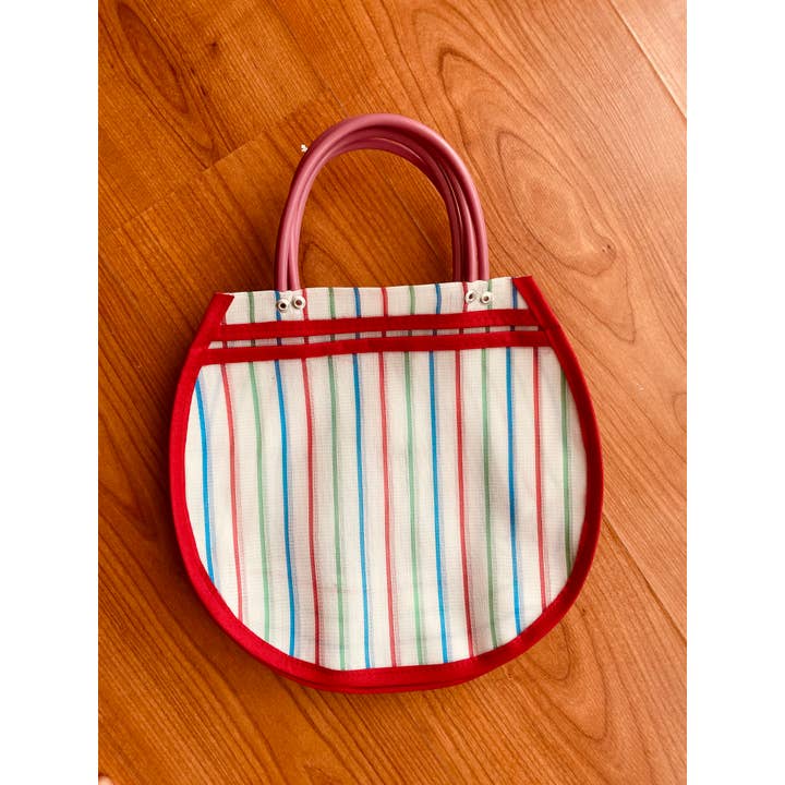 Pura Vida - Wholesale Tote Bag - Women's - Small Circular Mexican Plastic Tote 11x 11 in Market Bag5
