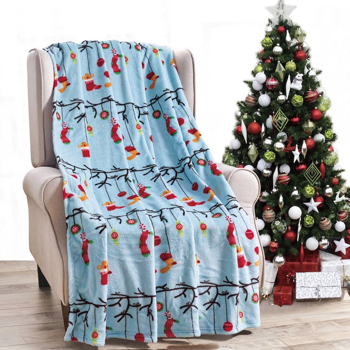 Infinite Basics - Wholesale Throw Blanket - Christmas Blanket Cozy Festive Holiday Throw Blanket 50" x 60"33