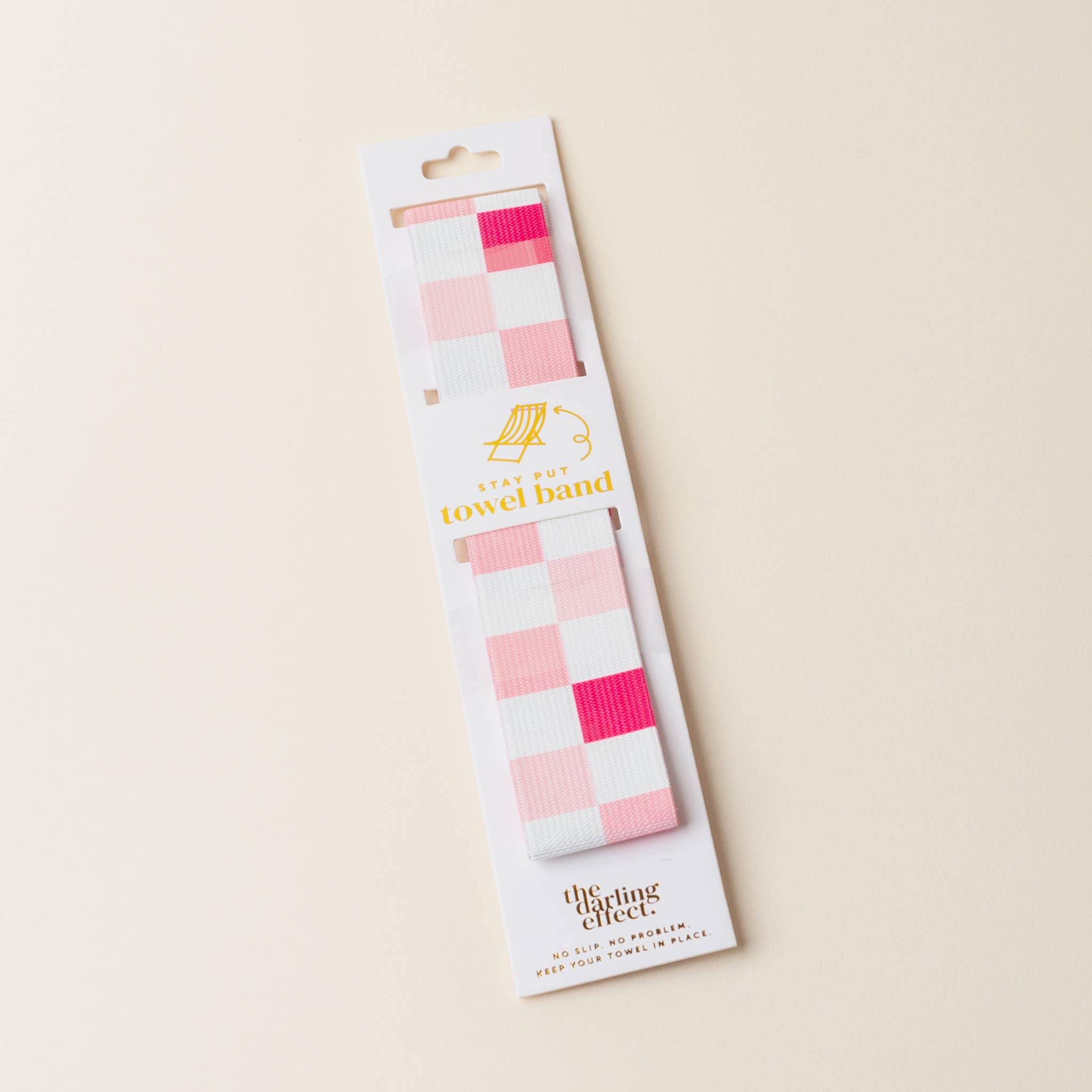 The Darling Effect - Wholesale Beach Accessories - Stay-Put Towel Band-Check Hot Pink4