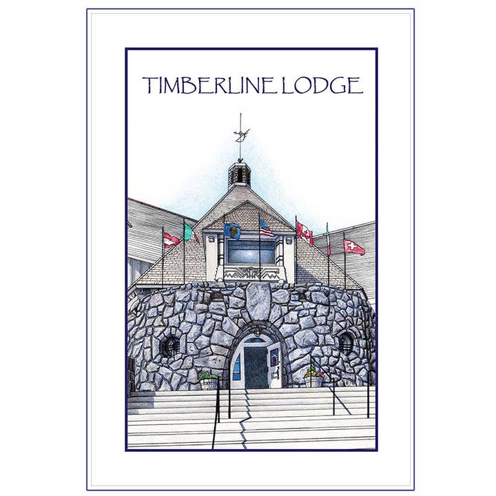 Timberline Tea Towel for wholesale by Bonny Wagoner - Artist/Illustrator