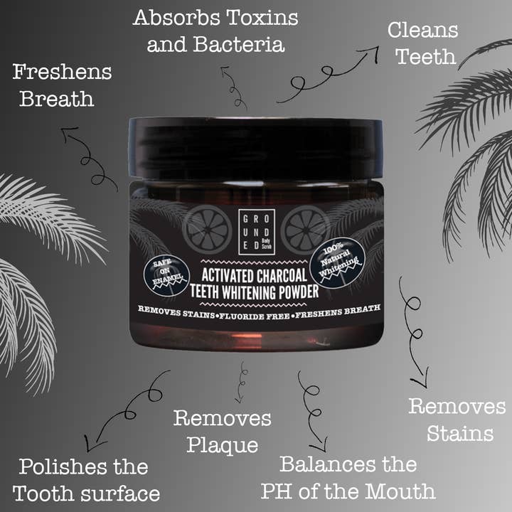 GROUNDED BODY - Wholesale Teeth whitener - Natural Teeth Whitening Powder-Ginger, Peppermint & Charcoal3