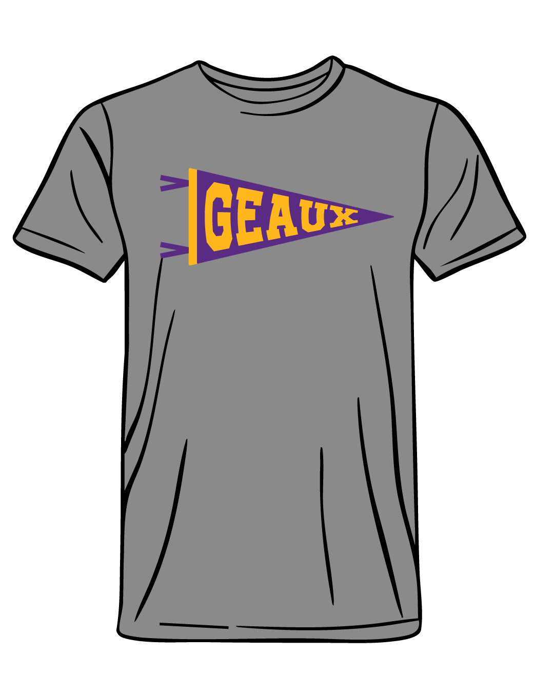 Heather Grey Geaux Pennant T-Shirt for wholesale on Faire0