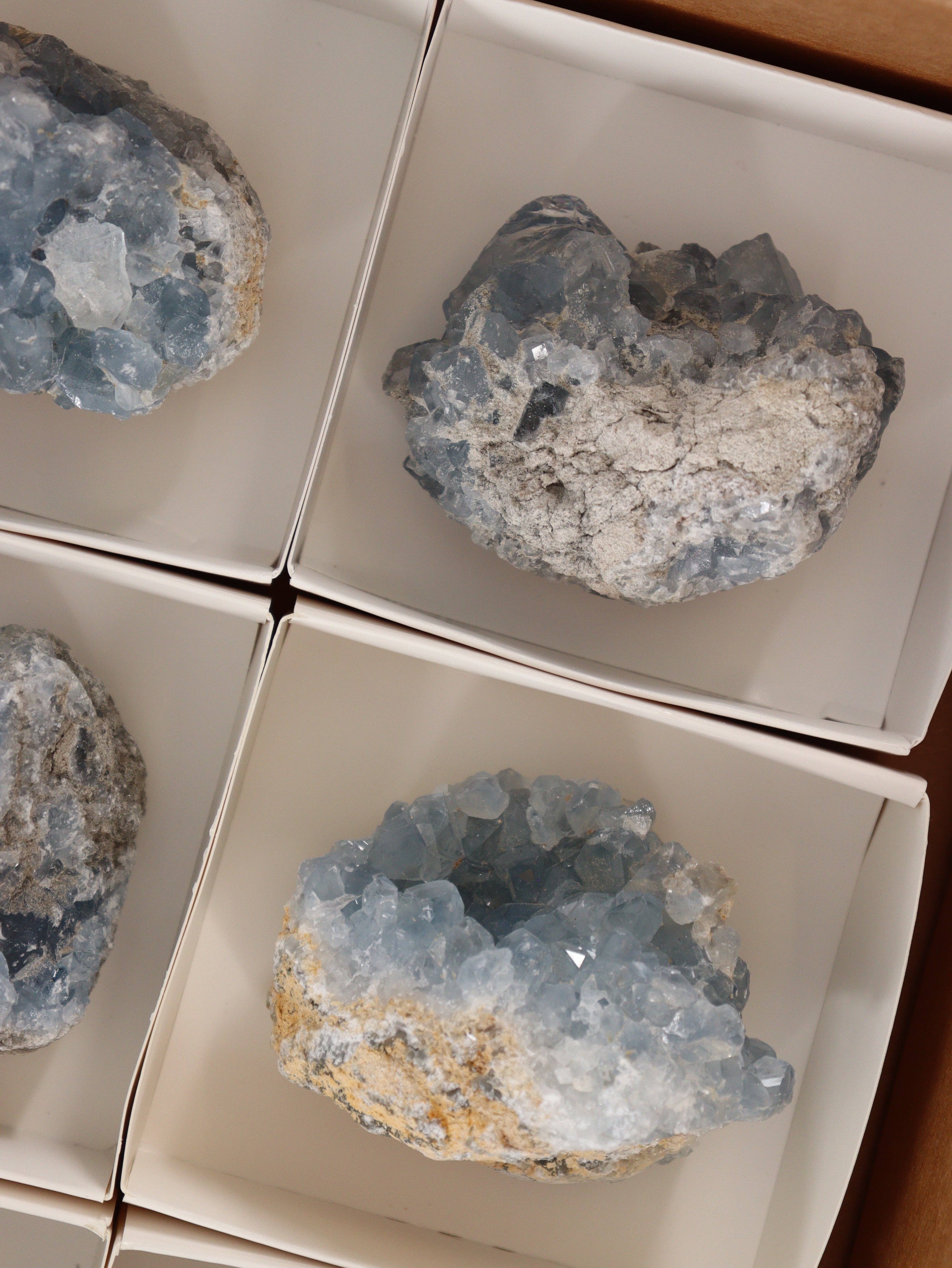 Mi Esperanza Minerals - Wholesale Spiritual Stone/Crystal - Celestite Clusters Set of 63
