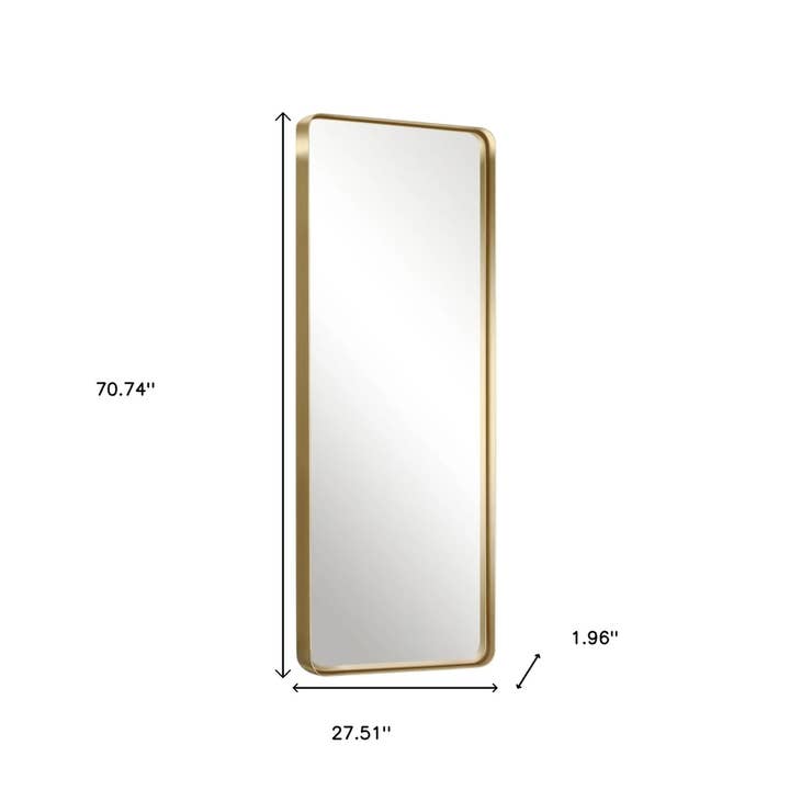 HomeRoots – wholesale Vanity mirror – 71" Gold Metal Framed Full Length Mirror2