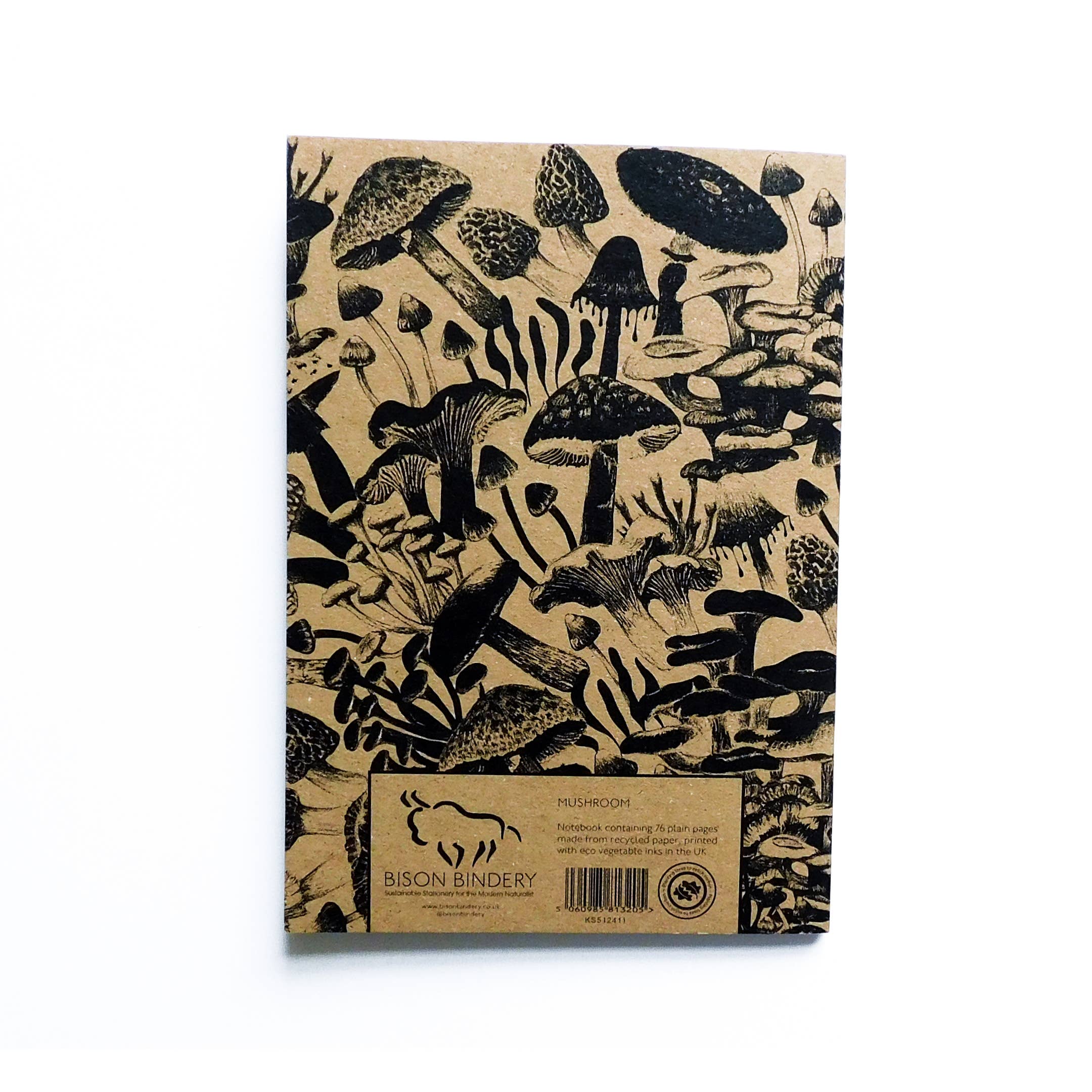 Bison Bindery - Wholesale Journal/Diary - Mushroom A5 Recycled Sketchbook - 76 Plain Pages2