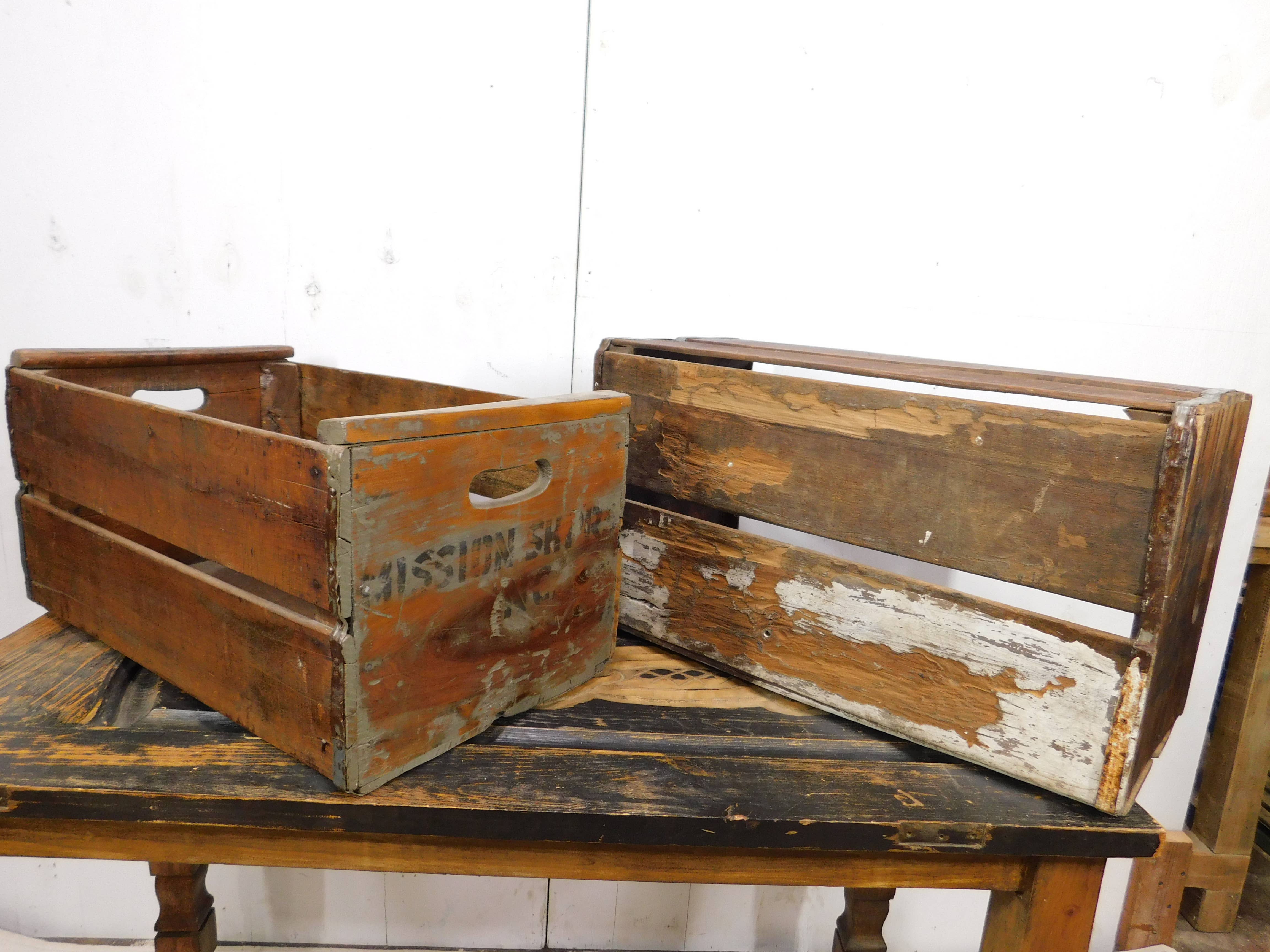 My Amigos Imports - Vente Boîtes décoratives - Caisse en bois d'agrumes antique - Vintage - Années 1940 - 15x26x13H pouces5