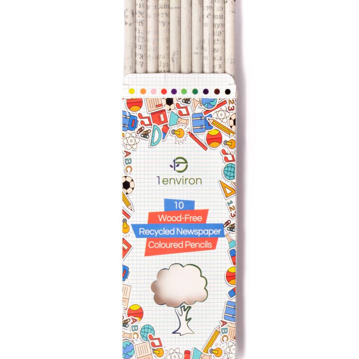 1environ Ltd – wholesale Coloured pencil – Recycled Newspaper Color Pencils | Eco-Friendly Gift