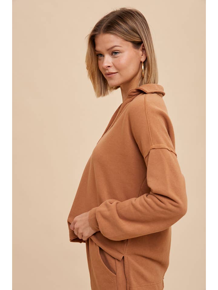 In Loom - Vendita all'ingrosso Felpa - Donna - PULLOVER CON COLLETTO LAVATO IN CAPO2