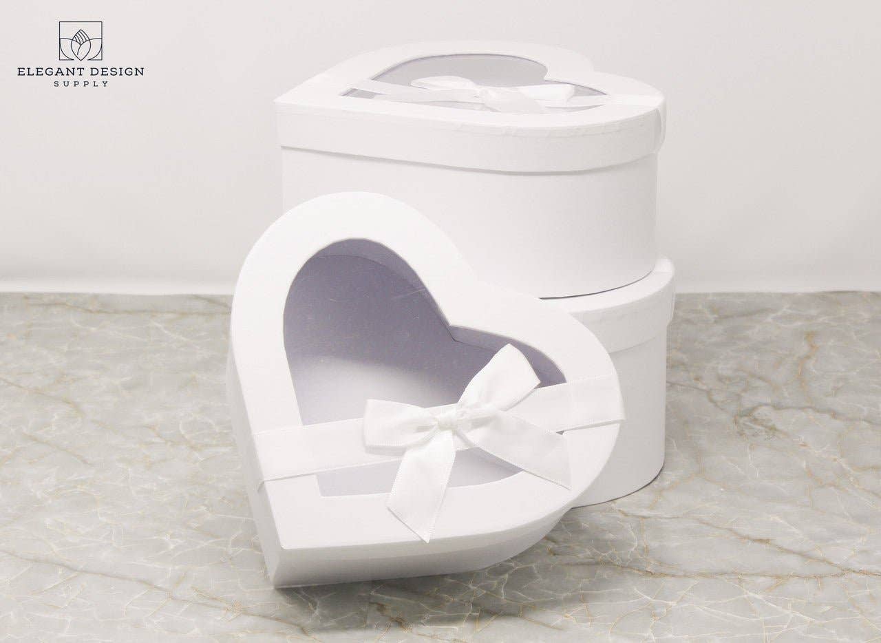 Elegant Design Supply - Vendita all'ingrosso Confezioni regalo - Scatola a forma di cuore con nastro e coperchio trasparente14