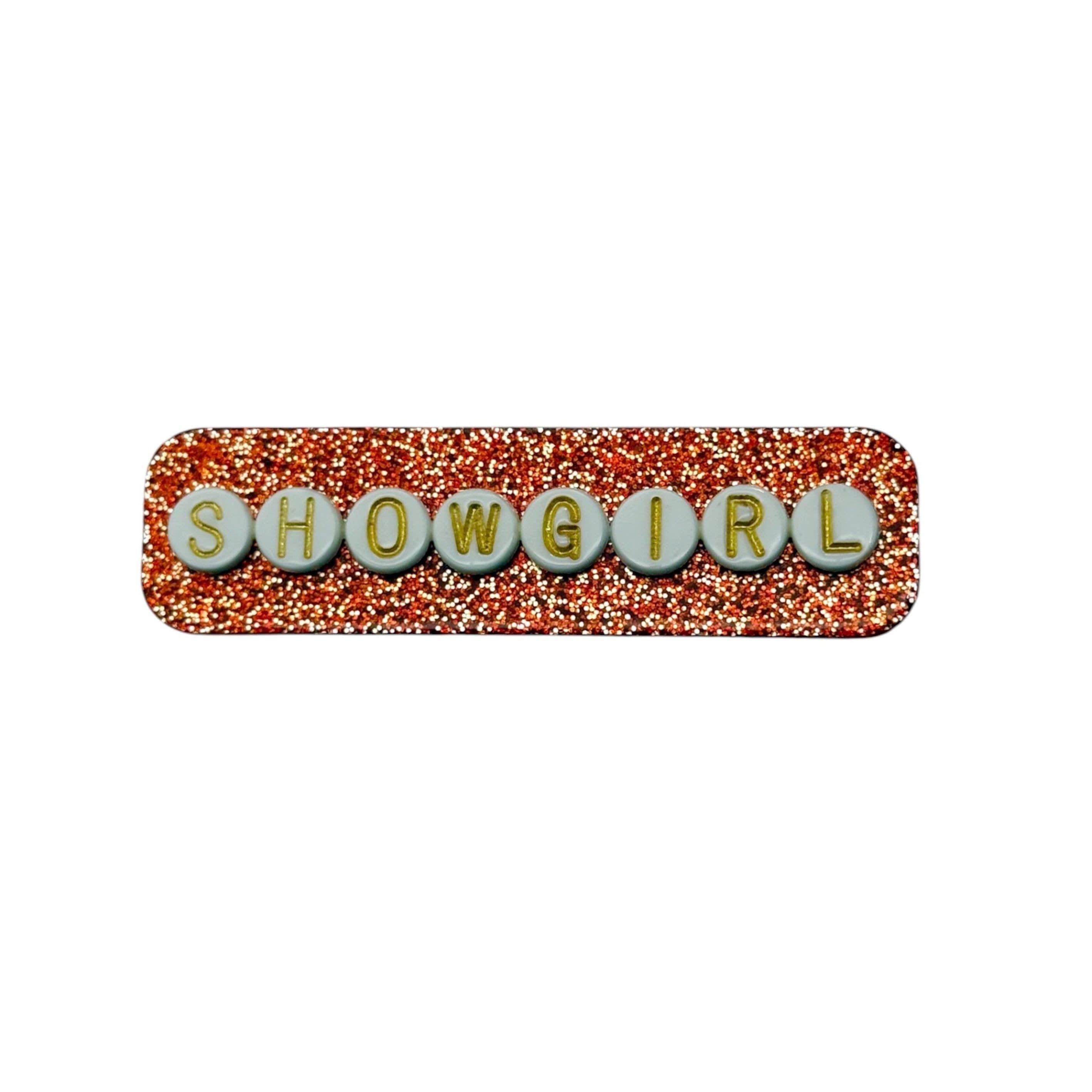 Mavi Bandz - Wholesale Hair Clip - Women's - Taylor Showgirl Glitter Orange Hair Clip Accessory TS Swift1