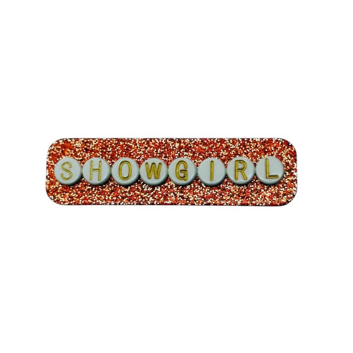 Mavi Bandz - Wholesale Hair Clip - Women's - Taylor Showgirl Glitter Orange Hair Clip Accessory TS Swift1