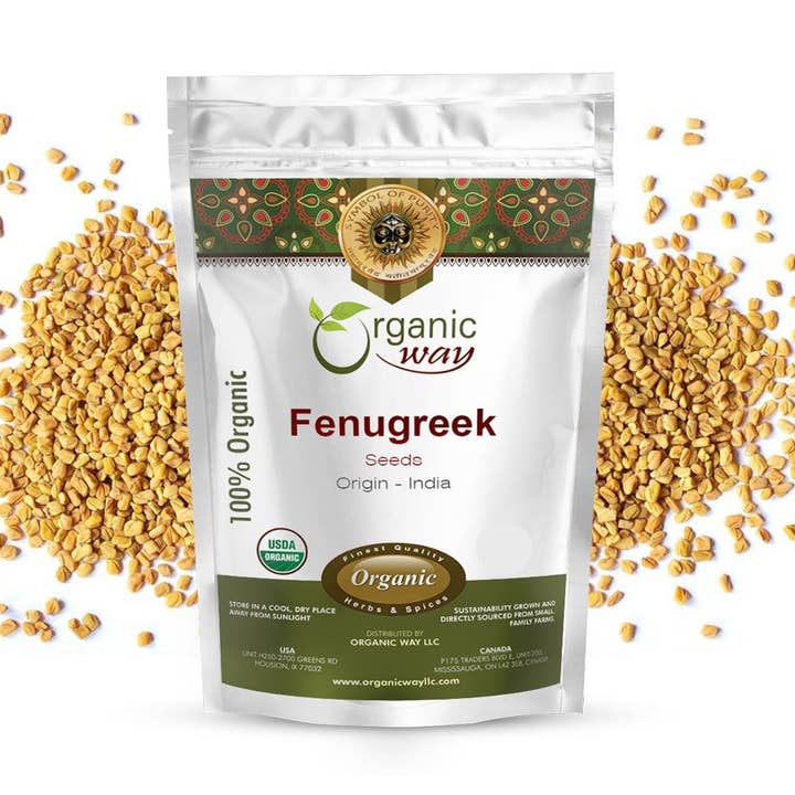Fenugreek / Methi Seeds Whole (Trigonella Foenum) - Kosher & USDA Certified | Vegan, Non-GMO & Gluten Free | Tested for Heavy Metal and Purity | 100% Raw from India for wholesale by Organic Way LLC