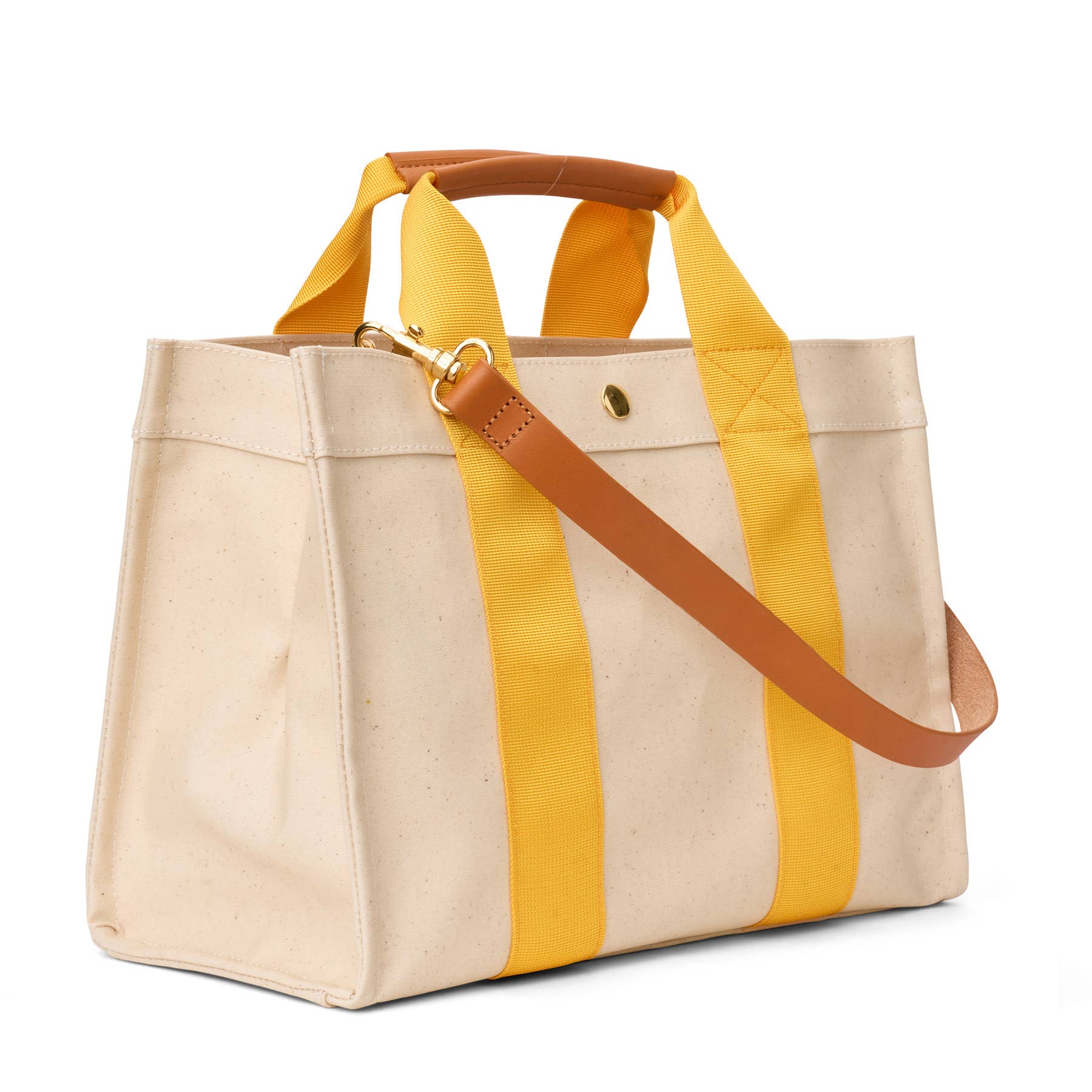 Boulevard - Wholesale Tote Bag - Women's - "Kylie" Yellow Nylon Tote with Leather Accents1