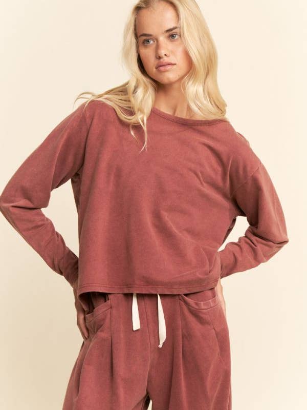 Davi & Dani - Wholesale Top & Pant Set (NOT Loungewear) - Women's - GARMENT WASHED LONG SLEEVE TOP AND PANTS SET10