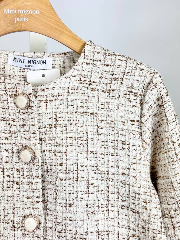 MINI MIGNON PARIS - Wholesale Jacket - Kids - Textured tweed jacket for girl5
