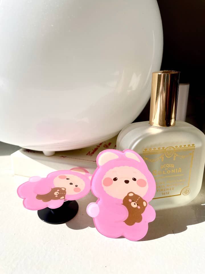 Pink Bear Phone Grip for wholesale by ElijahDeck