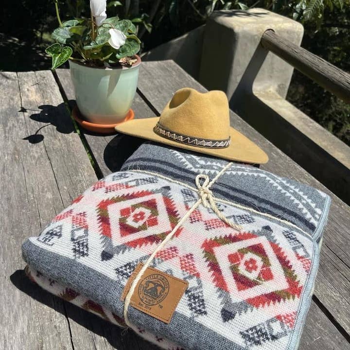 Grey The Vulcan Alpaca Blend Blanket for wholesale on Faire4