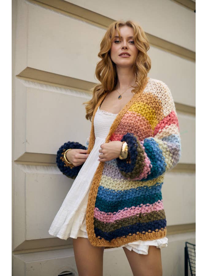 SAACHI - Wholesale Cardigan - Women's - Rainbow Knitted Cardigan7