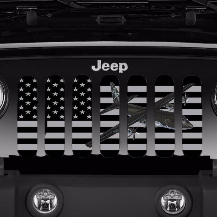 Dirty Acres - Wholesale Sign - C130 Tactical American Flag Jeep Grille Insert1