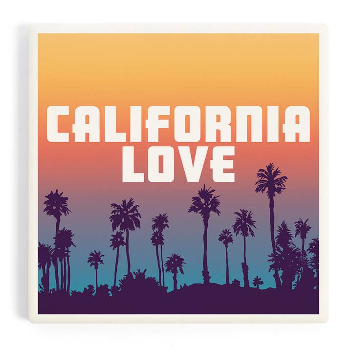 Lantern Press - Wholesale Coasters - California Love - Palm Trees Ceramic Coasters