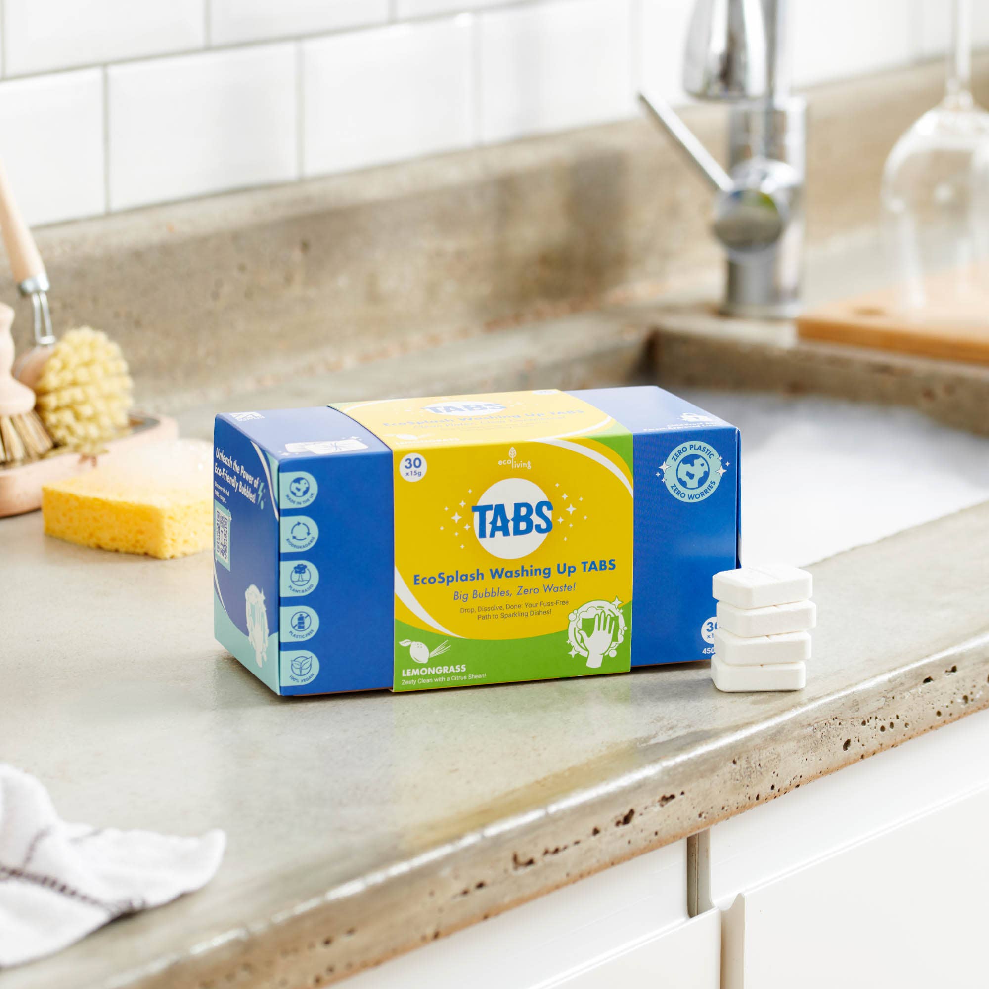 ecoLiving - Wholesale Dish Soap - TABS Washing Up Tablets -  EcoSplash UK7