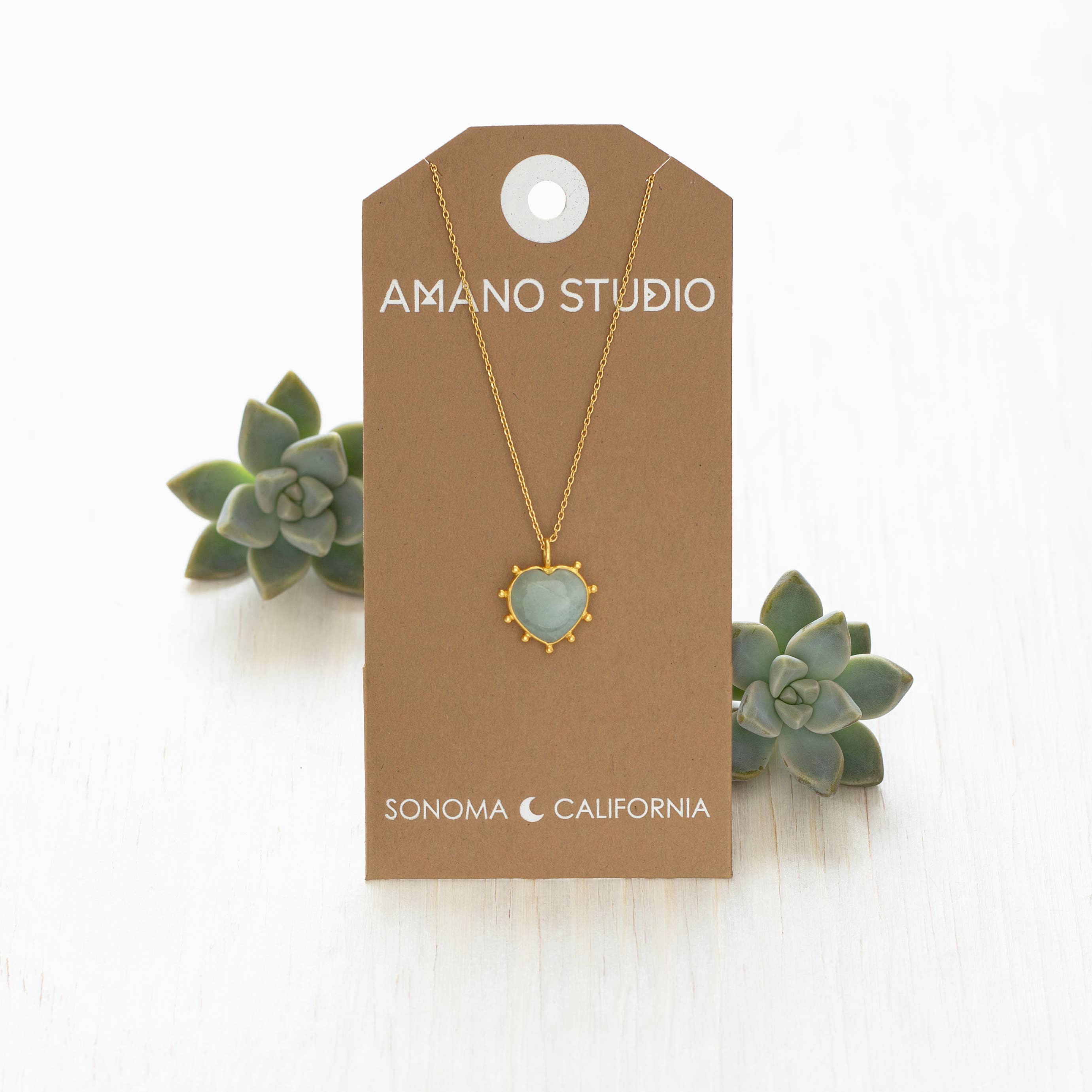 Amano Studio – Engroshandel Halskæde med vedhæng – Gemstone hjerte halskæde8