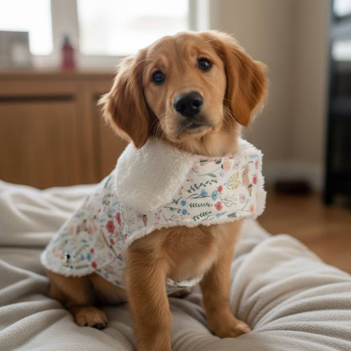 Puppies & Pom Poms - Wholesale Pet Coat - Dog - Meadow Dachshunds Fluffy Handmade Reversible Coat4