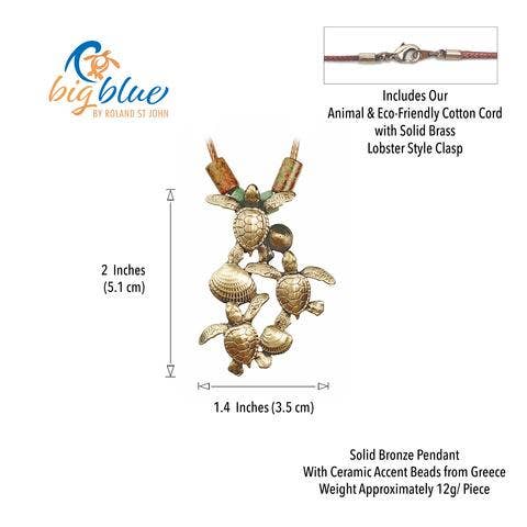 Big Blue by Roland St John - Wholesale Pendant/Charm Necklace - Hatchlings Turtles Bronze w/Beads4