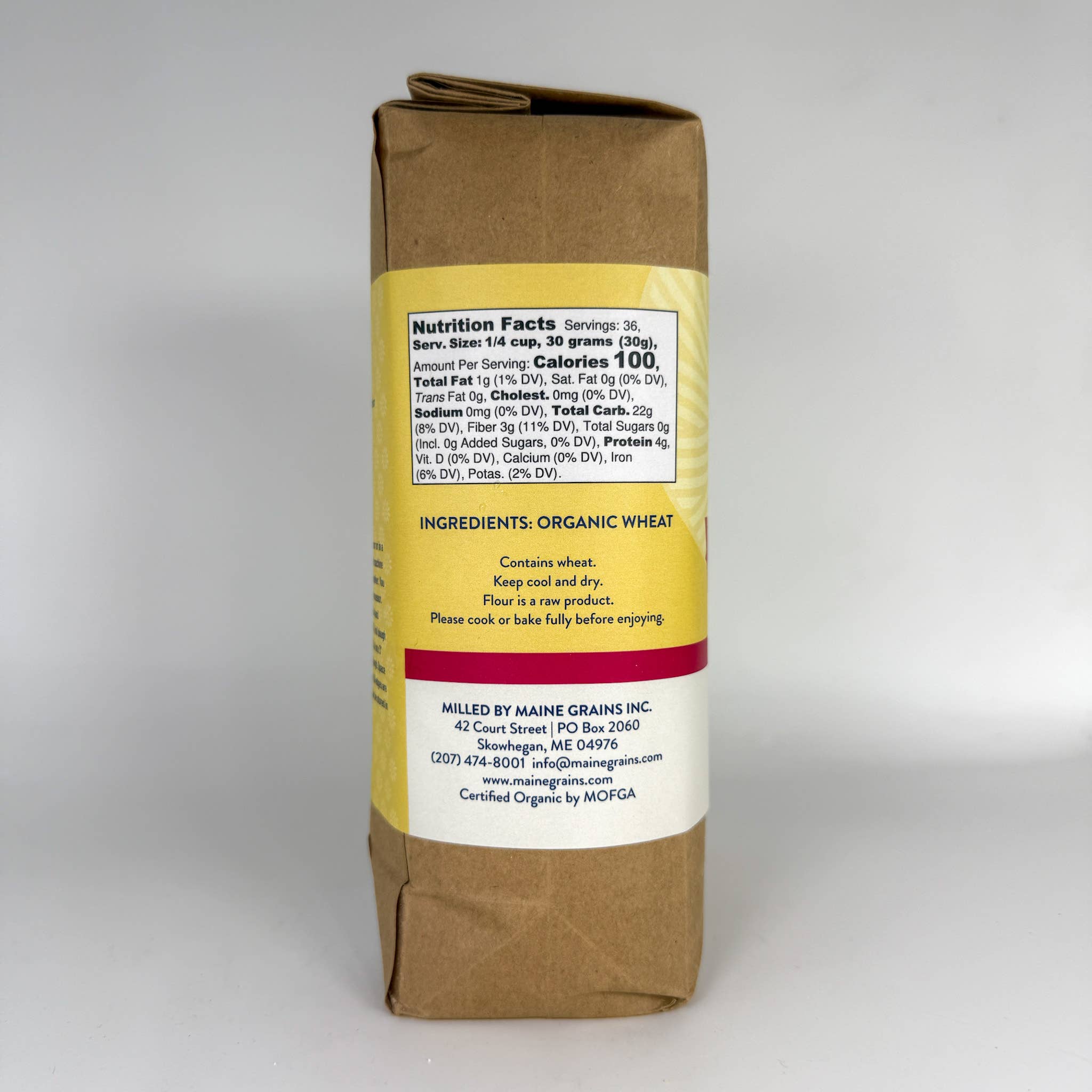 Maine Grains - Wholesale Flour - Organic Whole Wheat Flour / 6x2.4#3