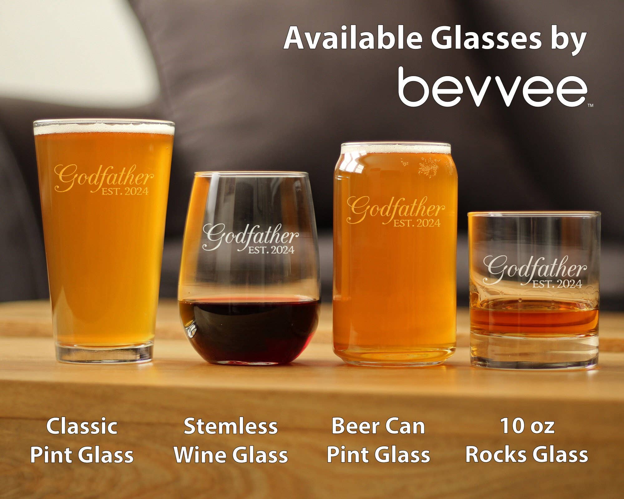 bevvee – wholesale Beer glass/mug – Decorative 2024 New Godfather Beer Can Pint Glass -  Gifts5